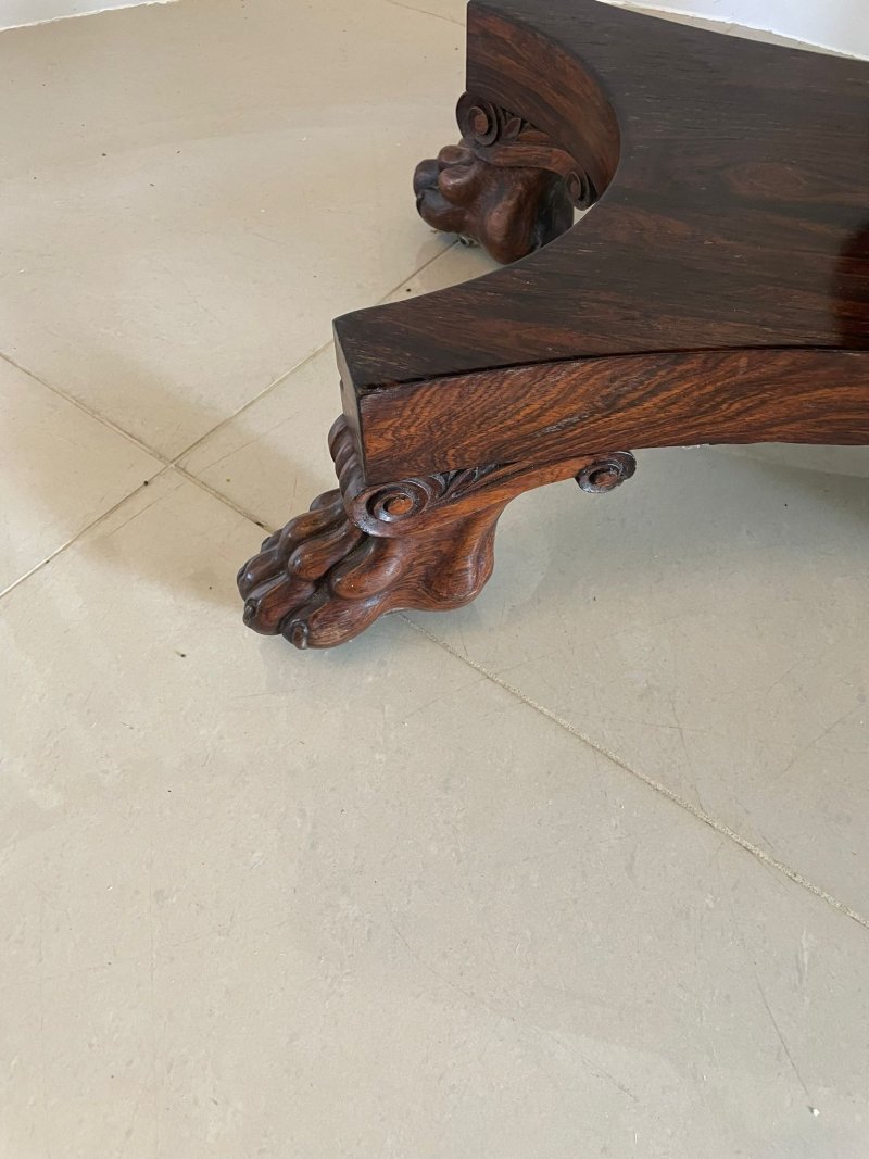 Fine Antique William IV Rosewood Card/Side Table - Image 11